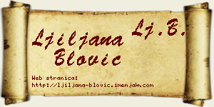 Ljiljana Blović vizit kartica